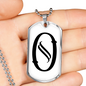 Initial O v001-24 - Luxury Dog Tag Necklace
