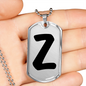 Initial Z v1b - Luxury Dog Tag Necklace