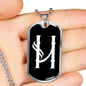 Initial H v001-23 - Luxury Dog Tag Necklace