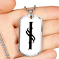 Initial I v001-24 - Luxury Dog Tag Necklace