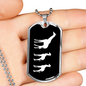 Mama Giraffe With 2 Calves v3 - Luxury Dog Tag Necklace
