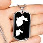 Mama Rabbit With 1 Kitten v3 - Luxury Dog Tag Necklace