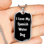 Love My Spanish Water Dog v6 - Luxury Dog Tag Necklace