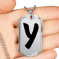 Initial Y v1b - Luxury Dog Tag Necklace