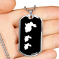 Mama Rabbit With 2 Kittens v3 - Luxury Dog Tag Necklace