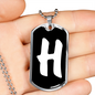 Initial H v3b - Luxury Dog Tag Necklace