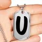 Initial U v1b - Luxury Dog Tag Necklace