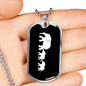 Mama Elephant With 2 Calves v3 - Luxury Dog Tag Necklace