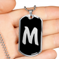 Initial M v2b - Luxury Dog Tag Necklace