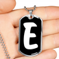Initial E v3b - Luxury Dog Tag Necklace