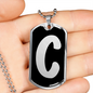 Initial C v2b - Luxury Dog Tag Necklace
