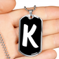 Initial K v3b - Luxury Dog Tag Necklace