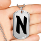 Initial N v1b - Luxury Dog Tag Necklace