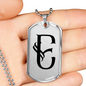 Initial E v001-21 - Luxury Dog Tag Necklace