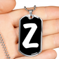 Initial Z v3b - Luxury Dog Tag Necklace