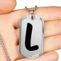 Initial L v1b - Luxury Dog Tag Necklace