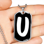 Initial U v3b - Luxury Dog Tag Necklace