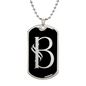Initial B v001-22 - Luxury Dog Tag Necklace