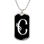 Initial C v001-23 - Luxury Dog Tag Necklace