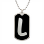 Initial L v2b - Luxury Dog Tag Necklace