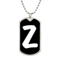 Initial Z v3b - Luxury Dog Tag Necklace