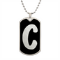 Initial C v2b - Luxury Dog Tag Necklace