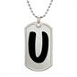 Initial U v1b - Luxury Dog Tag Necklace
