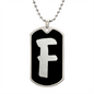 Initial F v2b - Luxury Dog Tag Necklace