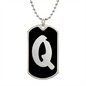 Initial Q v2b - Luxury Dog Tag Necklace