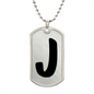 Initial J v1b - Luxury Dog Tag Necklace