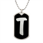Initial T v2b - Luxury Dog Tag Necklace