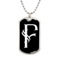 Initial F v001-23 - Luxury Dog Tag Necklace