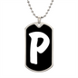 Initial P v3b - Luxury Dog Tag Necklace