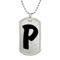 Initial P v1b - Luxury Dog Tag Necklace