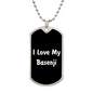 Love My Basenji v6 - Luxury Dog Tag Necklace