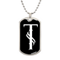Initial T v001-23 - Luxury Dog Tag Necklace