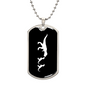 Mama Dinosaur With 2 Hatchlings v3 - Luxury Dog Tag Necklace