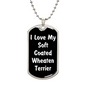 Love My Soft Coated Wheaten Terrier v6 - Luxury Dog Tag Necklace