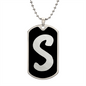 Initial S v2b - Luxury Dog Tag Necklace