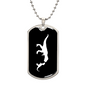 Mama Dinosaur With 1 Hatchling v3 - Luxury Dog Tag Necklace