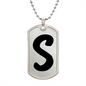Initial S v1b - Luxury Dog Tag Necklace