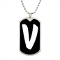 Initial V v3b - Luxury Dog Tag Necklace