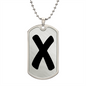 Initial X v1b - Luxury Dog Tag Necklace