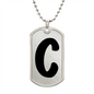 Initial C v1b - Luxury Dog Tag Necklace