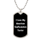 Love My American Staffordshire Terrier v6 - Luxury Dog Tag Necklace