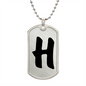 Initial H v1b - Luxury Dog Tag Necklace
