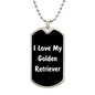 Love My Golden Retriever v6 - Luxury Dog Tag Necklace
