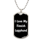 Love My Finnish Lapphund v6 - Luxury Dog Tag Necklace