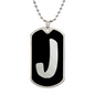 Initial J v2b - Luxury Dog Tag Necklace