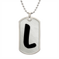 Initial L v1b - Luxury Dog Tag Necklace